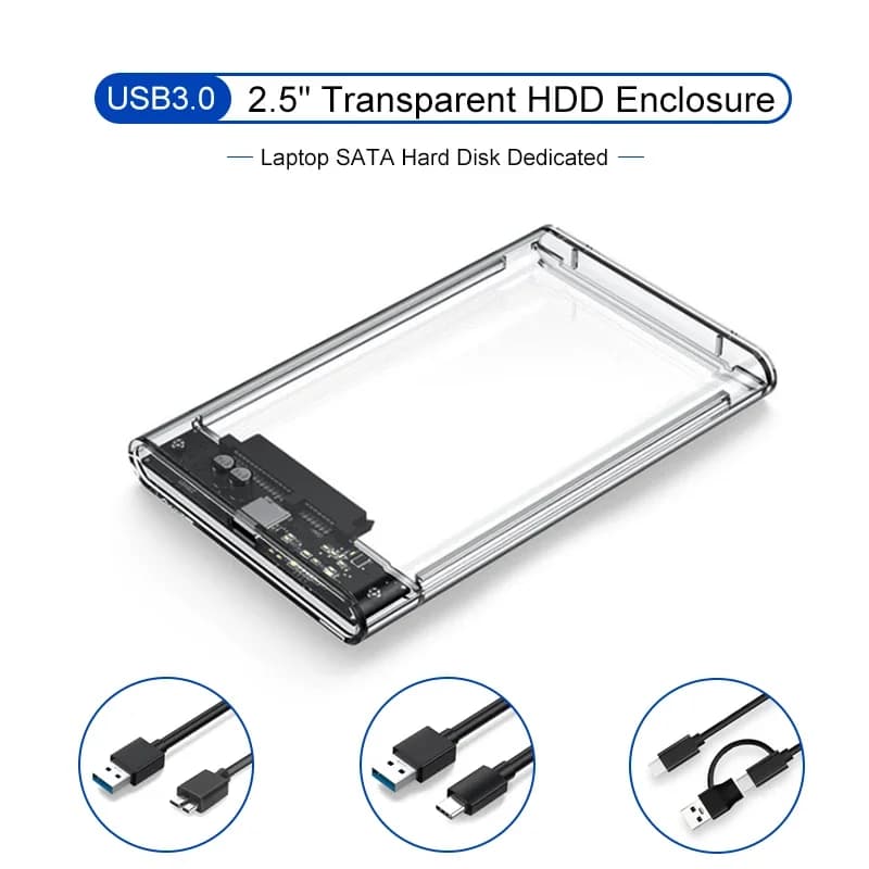 USB 3.0 Hard Drive Case SATA 2.5 inch SSD with transfer speed of 5 Gbps Hard Drive Case with mobile external housing