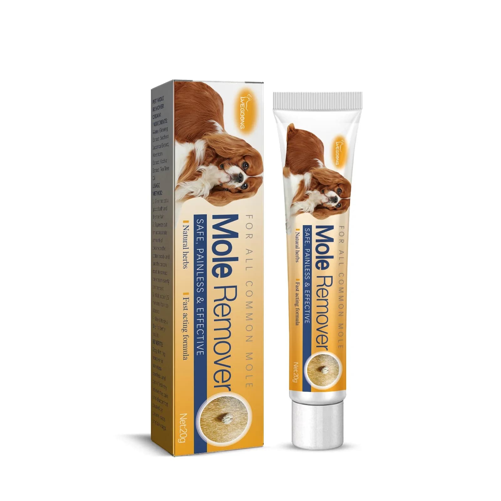 20g Crema per la rimozione delle verruche del cane Anti moli Macchia indolore Rimozione dei papillomi Pulisci le etichette Trattamento non irritante delle etichette della pelle dell'animale domestico