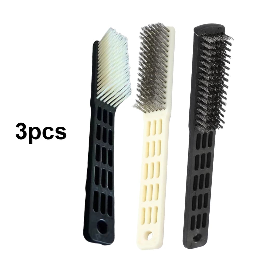 Set di spazzole metalliche in acciaio inossidabile 3 pezzi per scarpe da bowling Rimuovi la polvere Migliora il controllo dello scorrimento Design compatto e confortevole