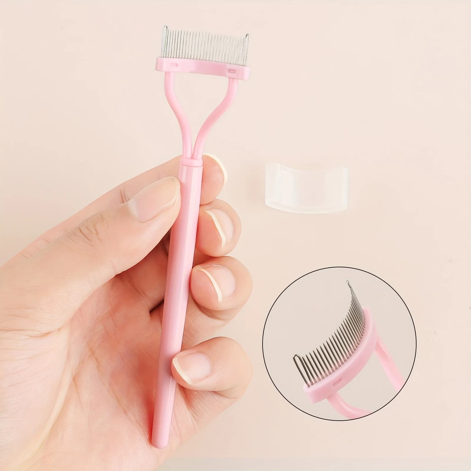 [Gentle Care] Separatore ergonomico per ciglia con manico rosa - Pennello e pettine per mascara di precisione per un'applicazione perfetta delle ciglia, non richiede batterie - Ideale per camera da letto, auto, bagno, vetri e gioielli
