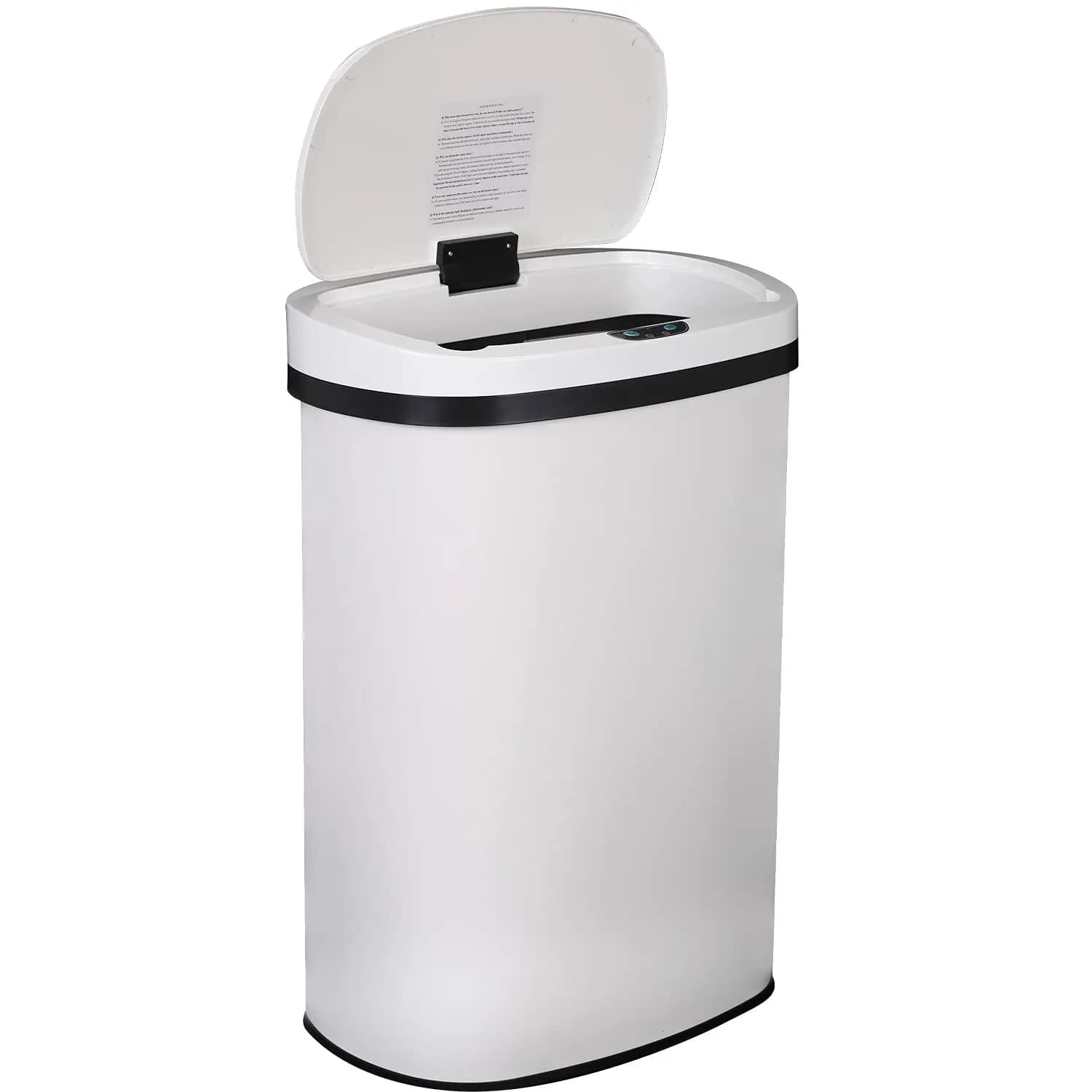 Cestino per Rifiuti da 50L (13 Galloni) in Acciaio Inox con Sensore di Movimento, Coperchio Anti-Impronta, Senza Contatto, Personalizzabile