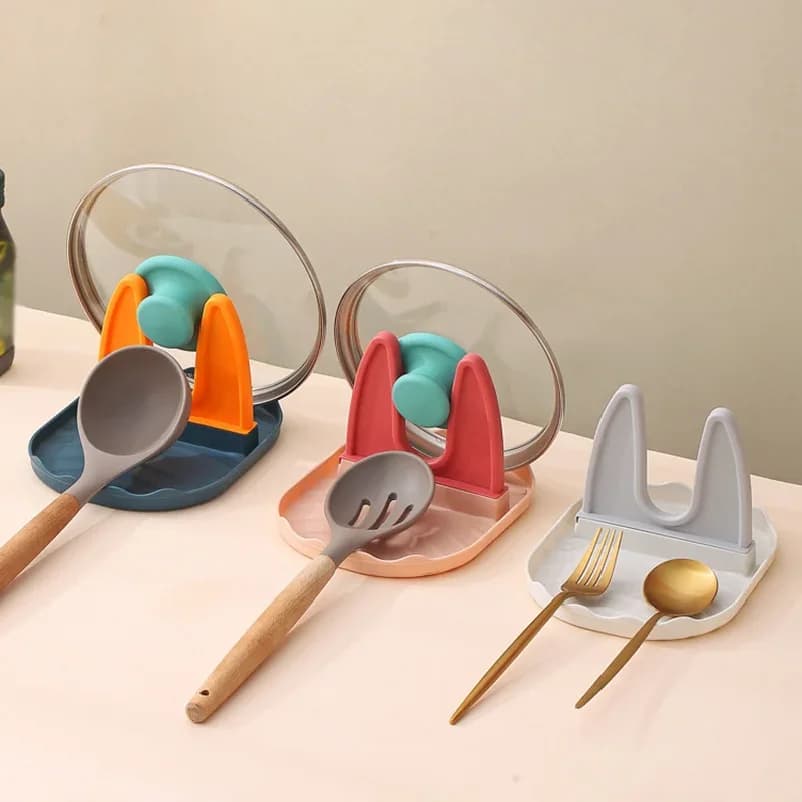 Supporto per coperchi pentole, poggiacucchiaio, porta spatole, organizer da cucina, porta utensili da cucina, accessori da cucina pratici