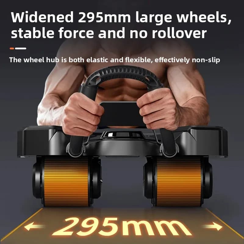 Four Wheel Sports Automatic Rebound Ab Rollers Portable Home Unisex Abdominal Core Waist Slimming Workout Fitness Equipment