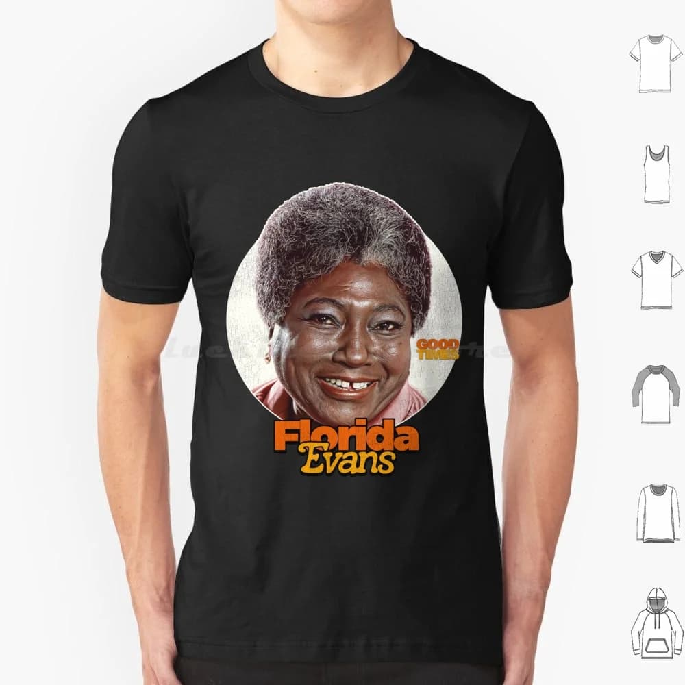 Florida Good Times anni '70 Sitcom T Shirt Cotone Uomo Donna Stampa fai da te Anni '70 Cultura pop Anni '70 Tv Afroamericana Storia nera Nero