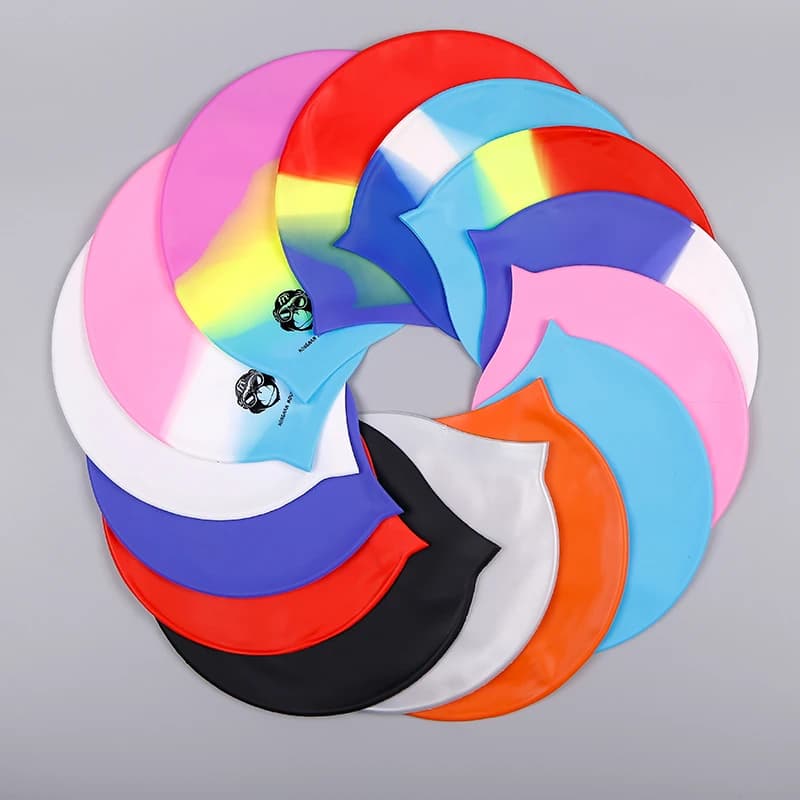 Silicone swim cap with waterproof function, for women and men, elastic and flexible, for pool, for adults, children, girls and boys