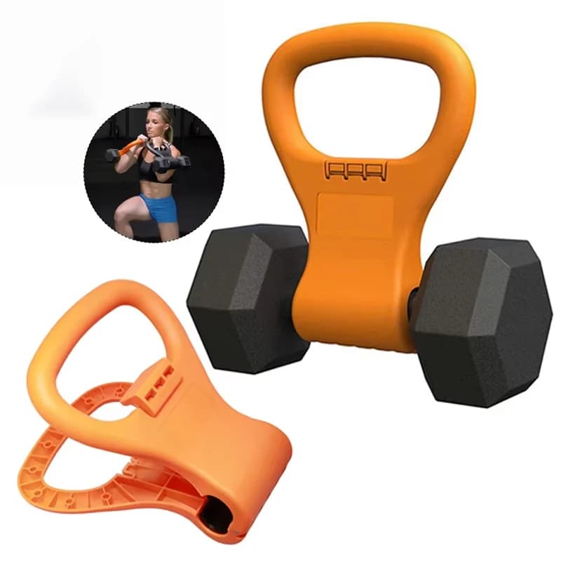 Portable Dumbbell Kettlebell Converter Handle Ergonomic Wide Grip Clamp For Home Travel Gym Strength Training Fitness Accessory
