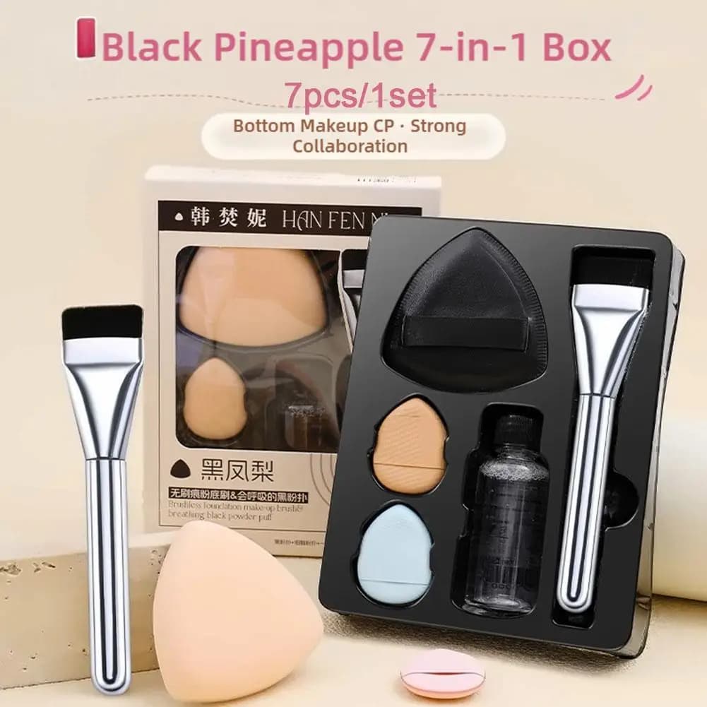 Black Triangular Make-up Blow with Detergent Brush Detergent for Flat Head Base Mini Air Pillow Tool for Fins