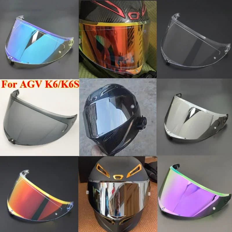 Parabrezza per visiera per casco per AGV K6/K6S Protezione UV Protezione per lenti nere fotocromatiche, Accessori per moto
