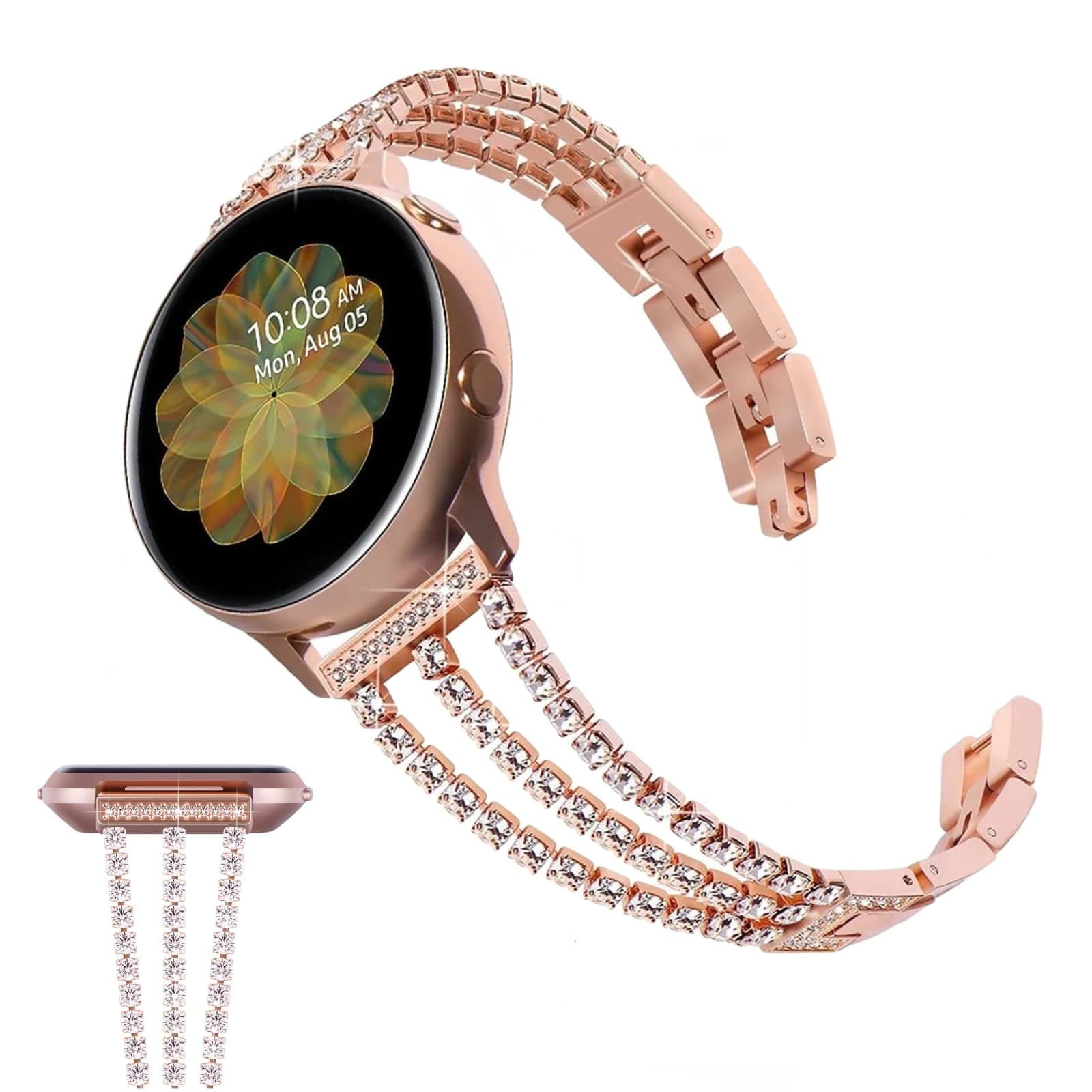 20mm 22mm cinturino in metallo con diamanti per Samsung Galaxy watch 3/4 Gear S3 Huawei watch GT2 cinturino da polso per orologio intelligente per Amazfit GTR