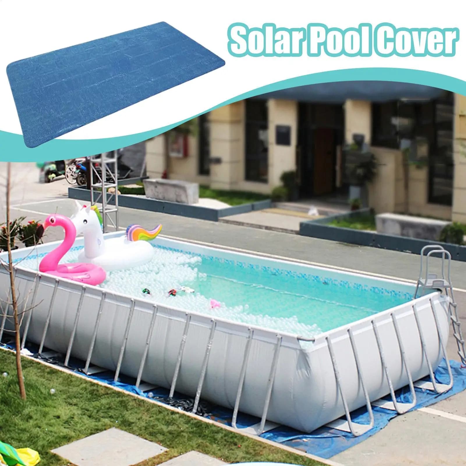 Aboveground Pool Solar Cover Heat Insulation Blanket Cover For Swimming Pool Protective Thermal Blanket With Heart-Shaped
