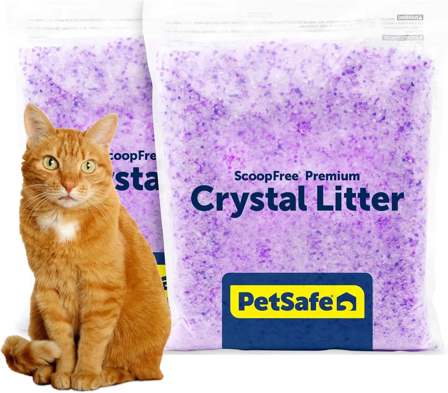 Lettiera per Gatti in Cristallo Premium - Supera la Lettiera in Argilla - Confezioni di Ricarica - Compatibile con Vaschette Riutilizzabili - Profumo di Lavanda