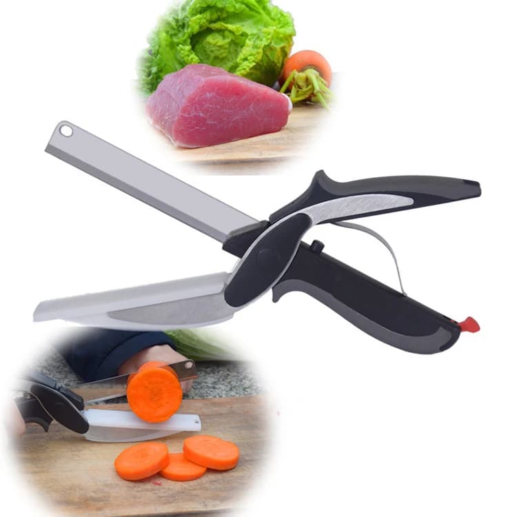 Food shredder 2-in-1 multi-functional meat scissors kitchen scissors with cutting board kitchen scissors