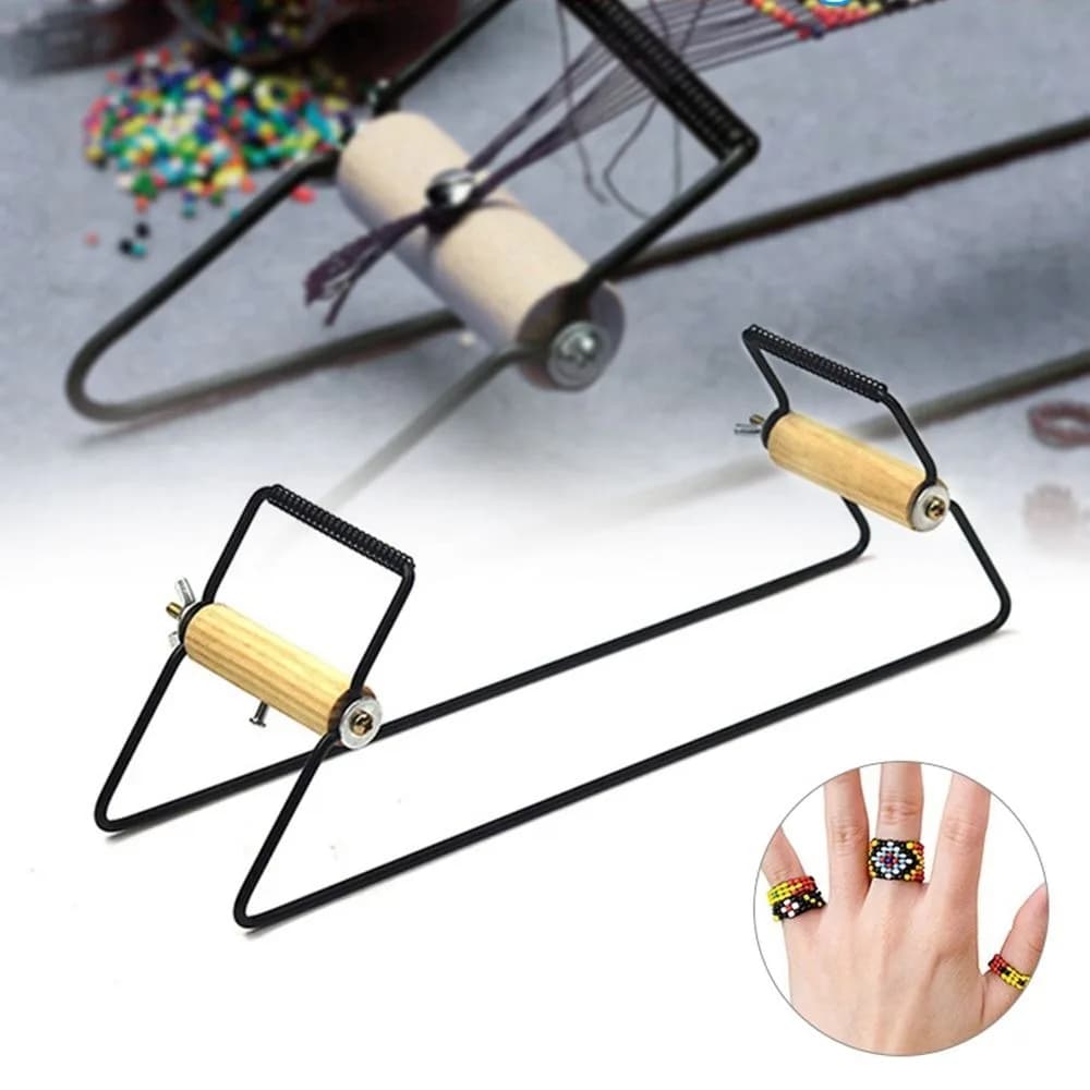 Wood Handle Bead Weaving Loom Lightweight DIY Craft Weaving Beading Loom Beads Knitter Sturdy Jewelry Knitting Machine