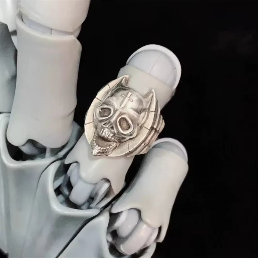 Anime JOJO Diamond is Unbreakable Killer Queen Cosplay Ring Opening Adjustable Skeleton Rings Gothic Jewelry Halloween Accessory