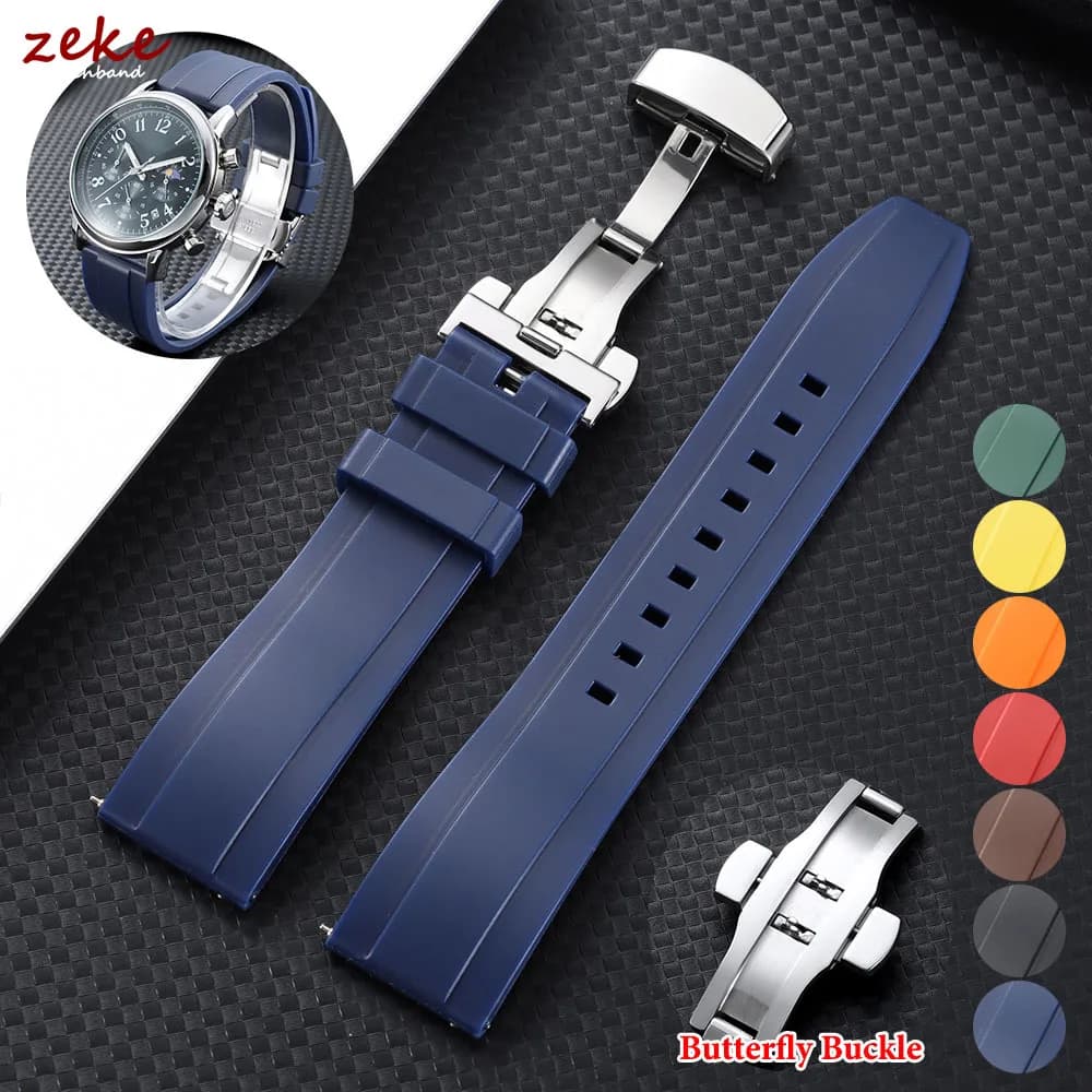 Cinturino in gomma da 20mm 22mm per Omega con chiusura a farfalla, cinturino in silicone per MoonSwatch, bracciale a sgancio rapido, impermeabile