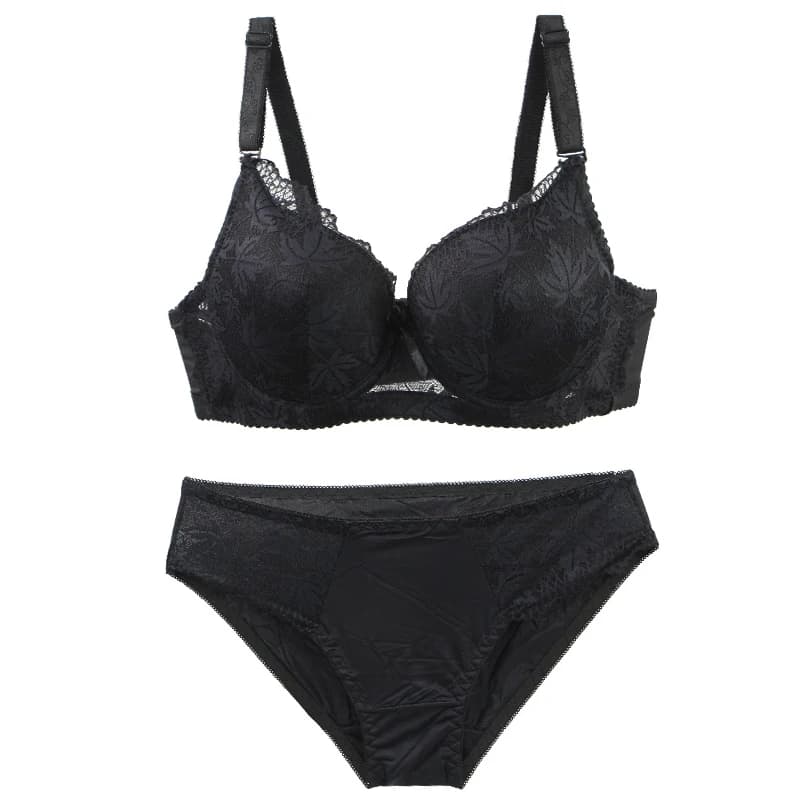 DaiNaFang 2026 Nuovo Set di Lingerie Sexy Femminile, Reggiseno Push-Up Coppe ABC, Intimo Traspirante con Fiocco Floreale e Slip