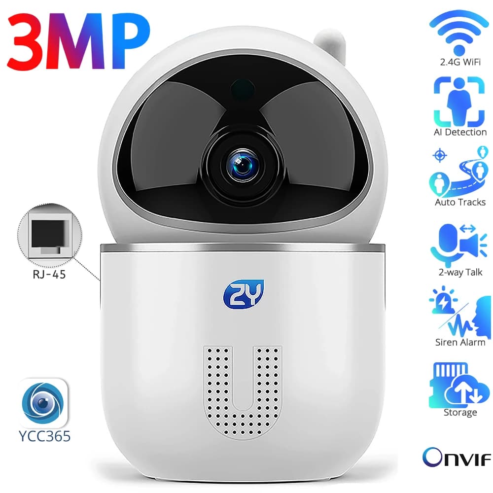 Telecamera di sicurezza Wireless 2K telecamera per interni domestica WiFi per Baby/Pet/Nanny 2 Way Audio Night Vision telecamera IP da 3mp con Slot per schede TF