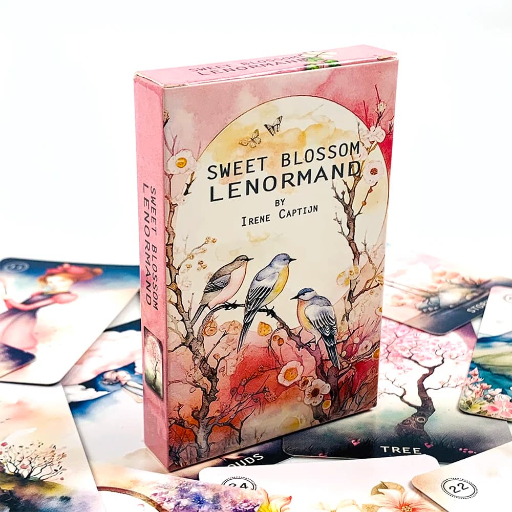 Mazzo di tarocchi Sweet Blossom Lenormand da 38 carte per divinazioni sul destino, gioco da tavolo per feste in famiglia, guida spirituale e per collezionisti