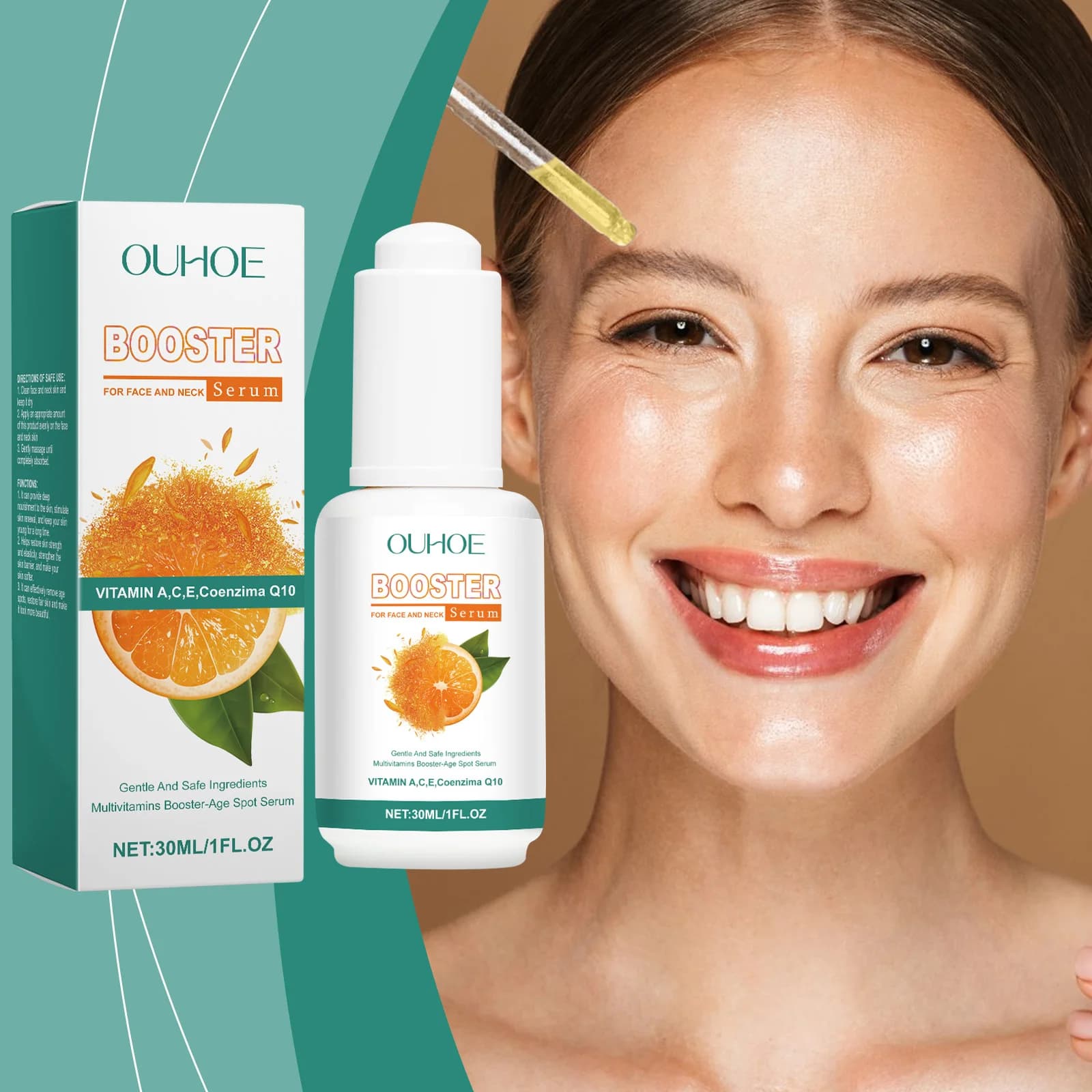 Hydrating Face Serum with Vitamin C and Orange Extract, Deep Hydrating Face Serum, Skin Care 30ml