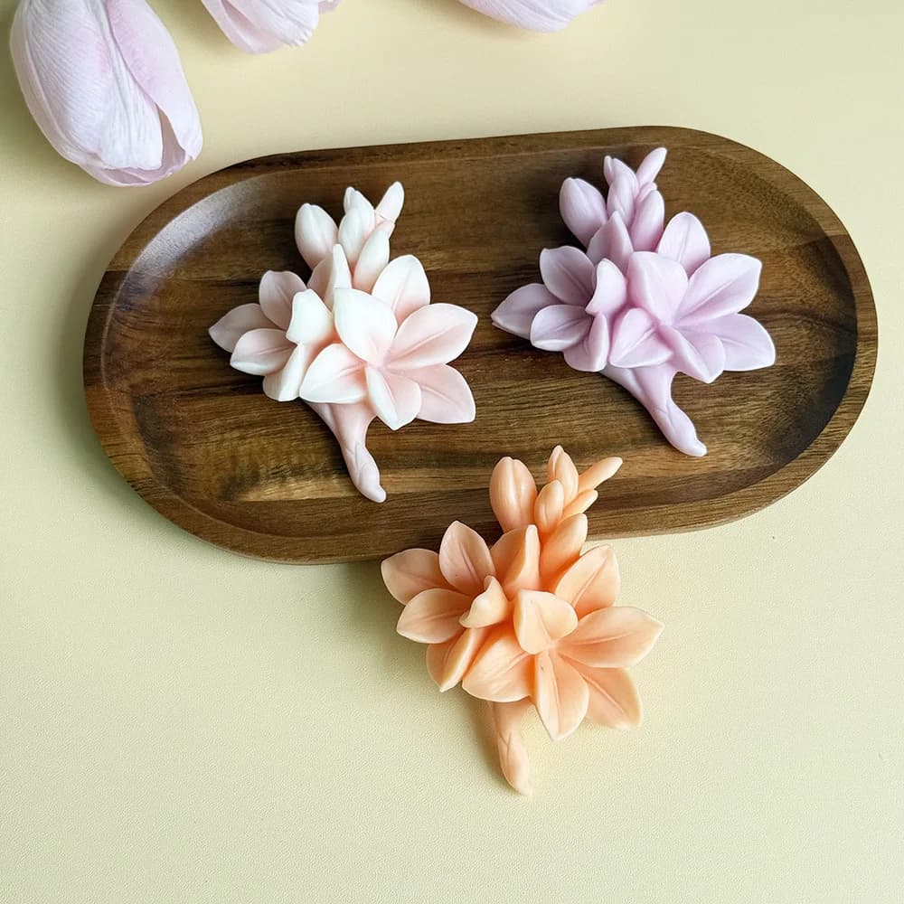Stampo per candele in silicone per artigianato, giglio e magnolia, stampo in resina profumata in gesso, aromaterapia, strumenti per la cottura della torta, regalo per la casa