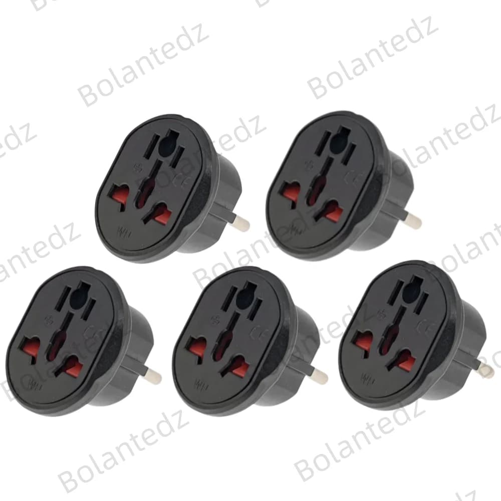5PCS Korea EU Plug Adapter 2500W Travel Adapter Converter High Quality Universal Socket AU US UK CN To EU KR 4.8 mm Wall Socket