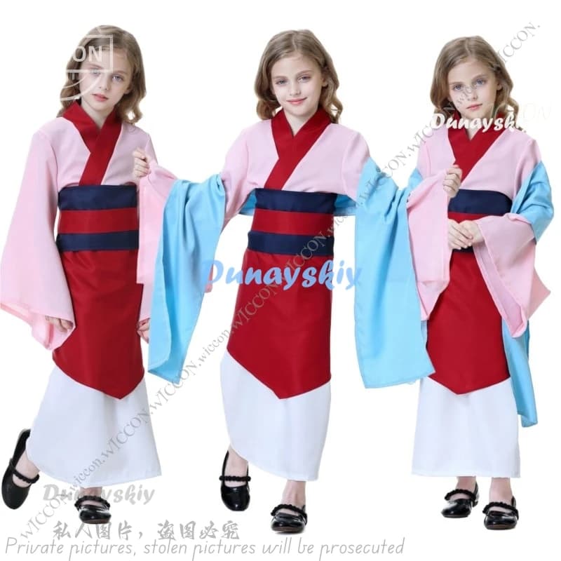 Costume di scena cosplay principessa rosa Hua Mulan Costume Han antico Cosplay Costume di Halloween Masquerade Natale Cartoon Kawaii