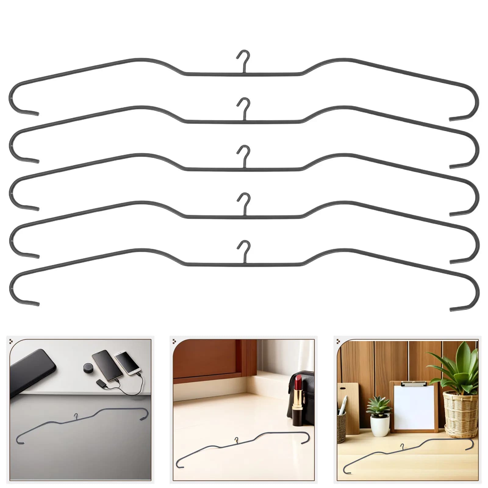 5Pcs Heavy Duty Iron Wire Jersey Hangers Thickened Metal No Mark Wide Shoulder Anti Slip Clothes Hangers for Sports Jerseys