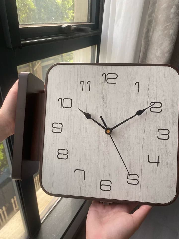 Modern Dual-Sided Corner Wall Clock, Minimalist Silent Non-Ticking Pendulum Timepiece, Decorative Clock for Living Room Home
