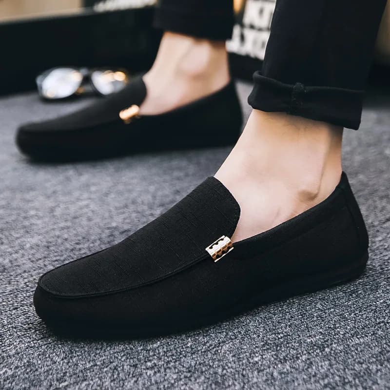Scarpe casual da uomo in tela slip on mocassini alla moda per uomo abito di lusso scarpe da guida appartamenti formali per feste di matrimonio taglie forti