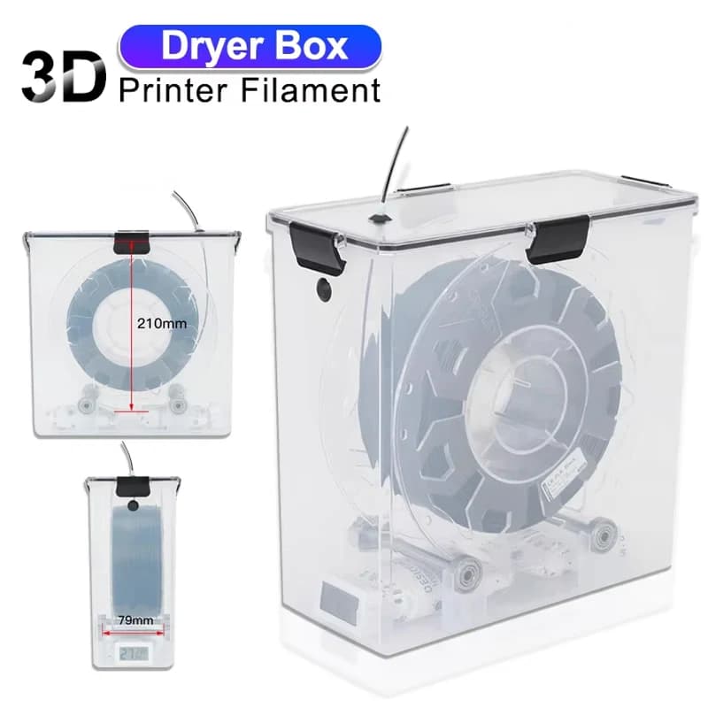 3D Printer Filament Drying Box 3D Printer Filament Holder for Storage Box for Airtight Moisture Resistant Real Time Monitoring Tools for 3D Printing Parts
