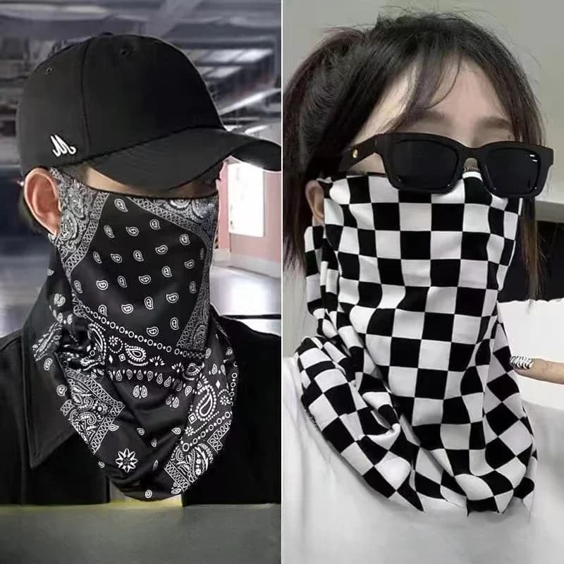 Quadri Facial Mask for Men and Women, Collo and Face Protection for Moto, Anti-wind and Anti-UV, Tubular Scarf for Cycling