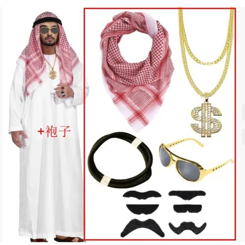 Arab Shemagh Muslim dress Keffiyeh Wrap head Tactician Desert Head Scarf at neck Military Scarf Arab scarf Agal rope