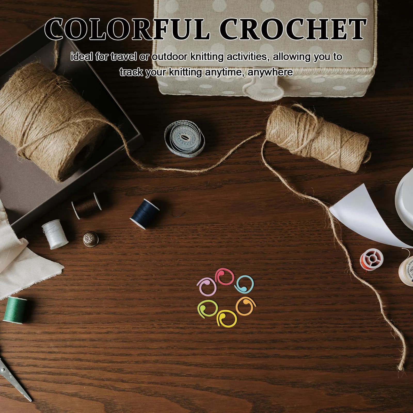 100Pcs Stitch Markers Colorful Metal Spiral Locking Crochet Knitting Accessories Place Markers Yarn Guide Stitch Holders