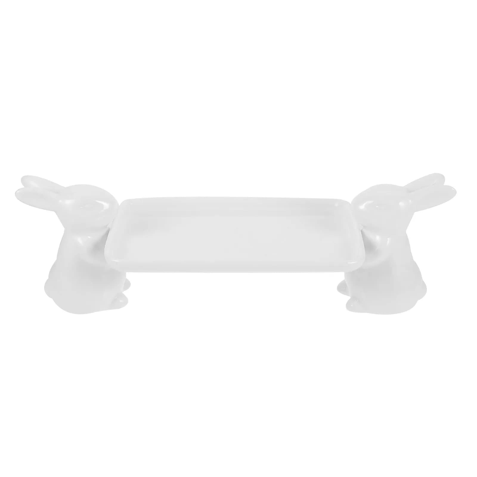 Vassoio per Dessert in Ceramica con Design a Coniglio, Piatto Decorativo per Snack, Frutta Secca, Caramelle e Torte