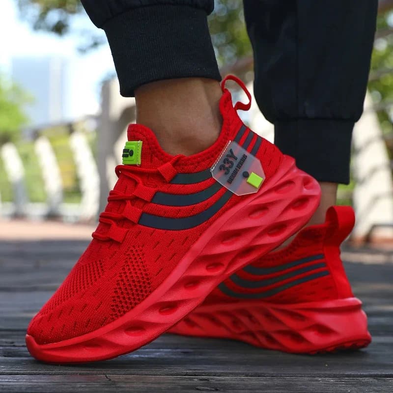 Scarpe estive da uomo in mesh traspirante Scarpe da ginnastica da corsa leggere in maglia antiscivolo Scarpe da basket da jogging focalizzate estetiche alla moda