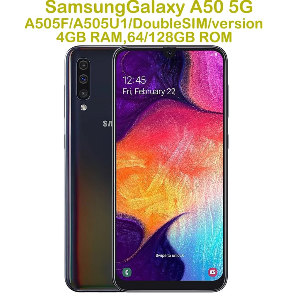 Samsung Galaxy A50 5G A505F/A505U Ricondizionato, Smartphone Android, 6.4 Pollici, 25MP, 4000mAh, Versione USA/Globale Sbloccata