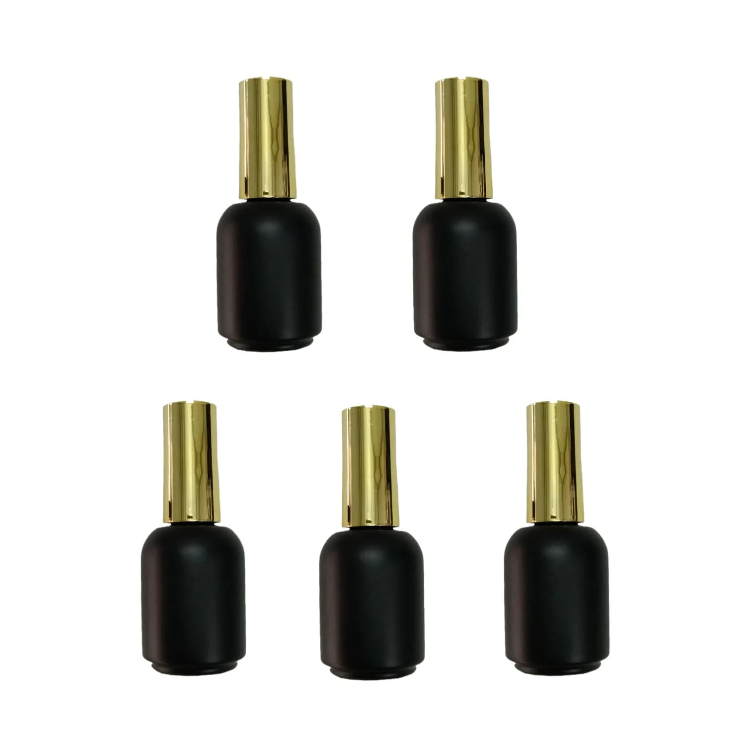 20ML 5 pieces Black glass empty bottle with golden lid with nail polish brush Nail art