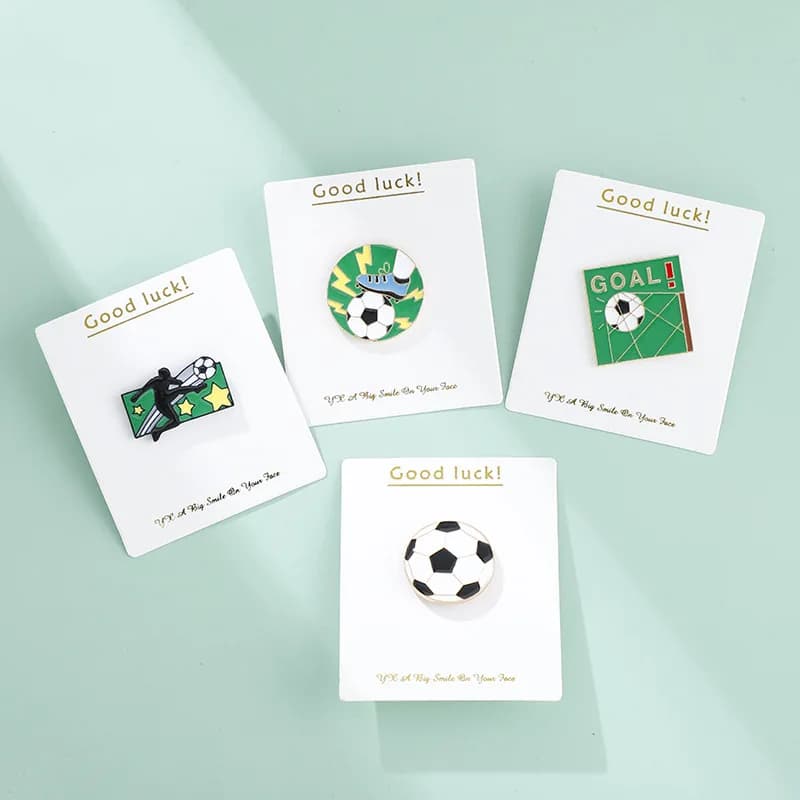 Football Competition Enamel Pin Custom Brooches for Bag Clothes Lapel Pin Badge Shoot and Goal Jewelry