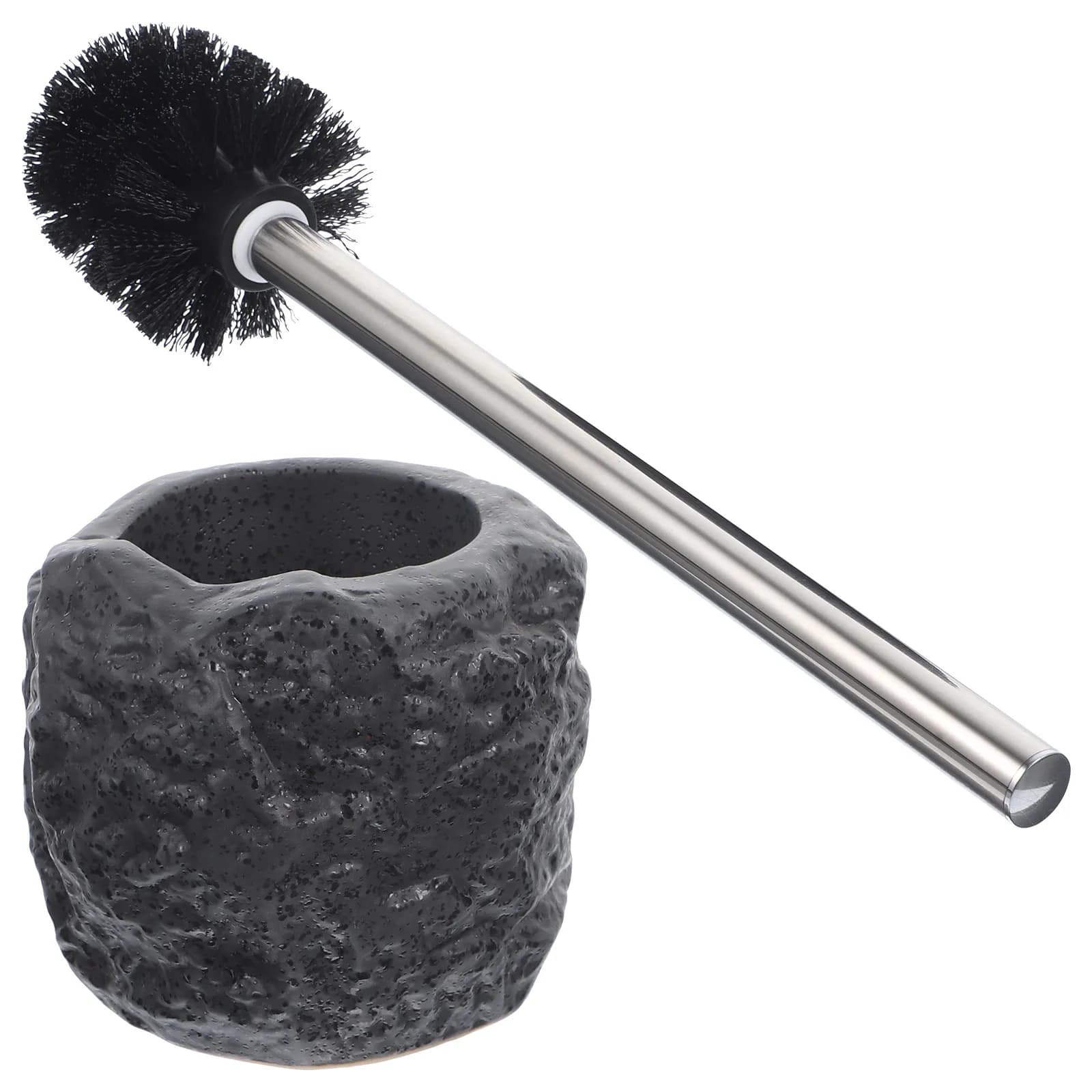 Spazzola per WC Resistente con Supporto, Kit per la Pulizia del Bagno, Raggiunge gli Angoli, Design Senza Macchie sul Pavimento, Spazzola Professionale