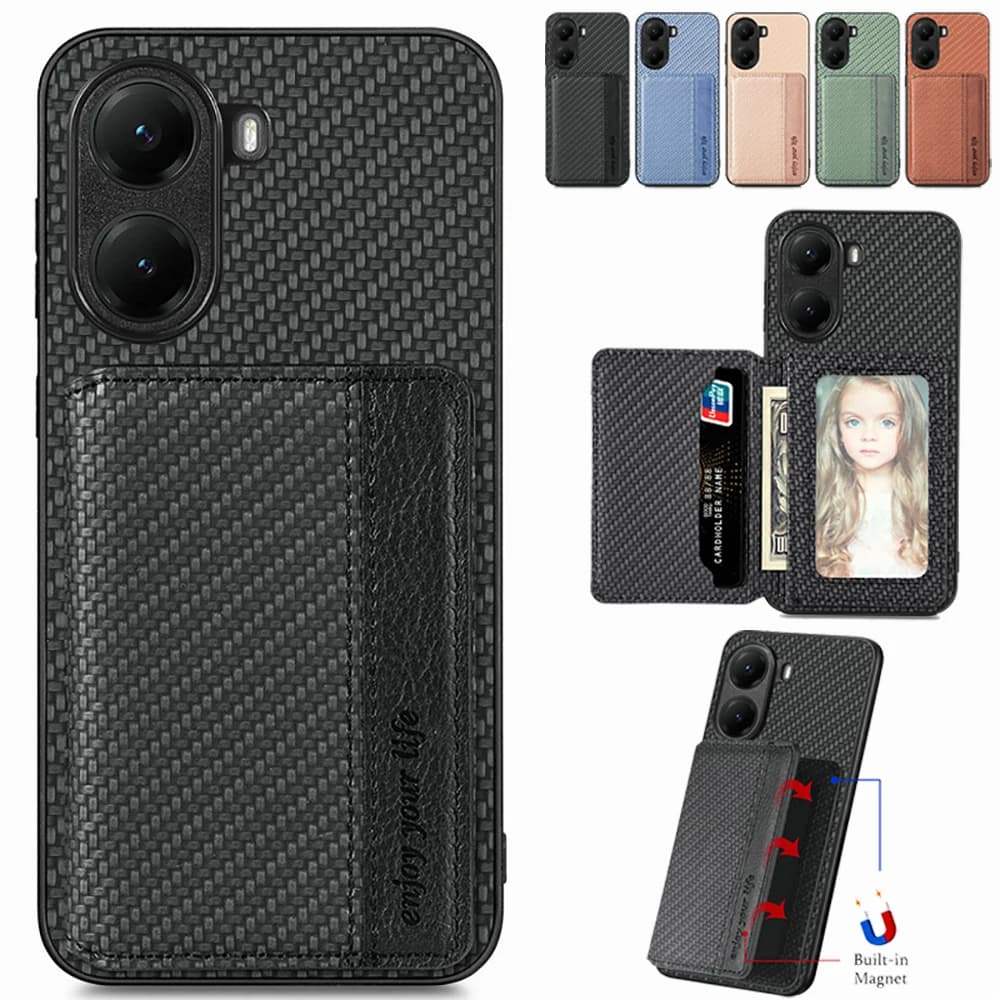 Custodia a Portafoglio in Pelle RFID per Xiaomi Poco X8 Pro Max 5G 2026, Cover Posteriore per Poco F8 Ultra X8 M8 X7 F7 M7 Pro
