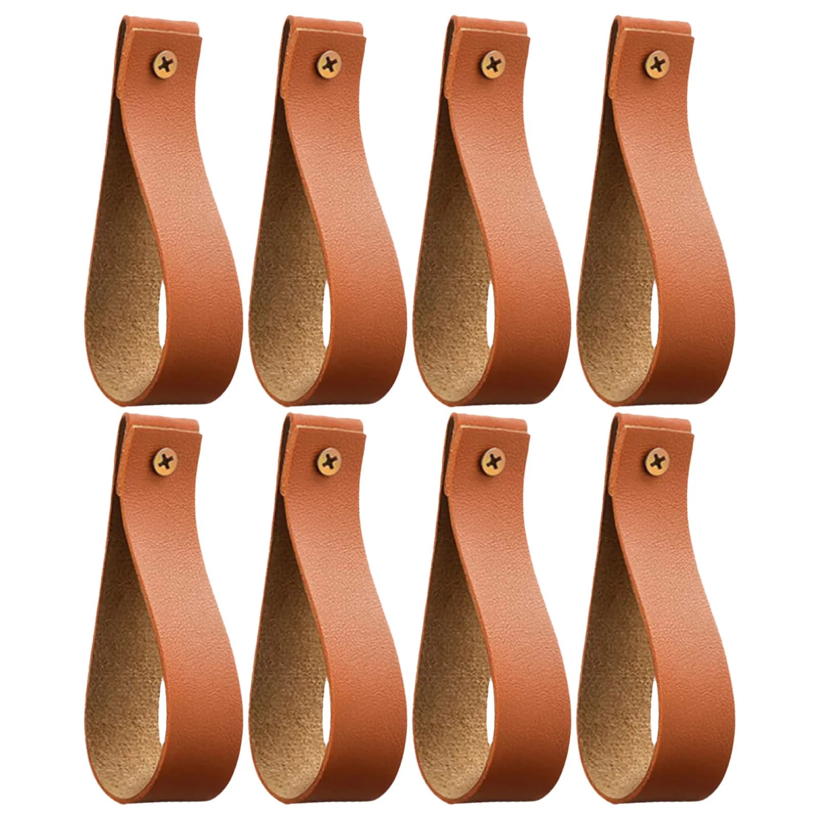 8Pcs Wall Mounted Curtain Rod Holders Faux Strap Hooks Bathroom Kitchen Bedroom Boho Towel Clothes Organizer