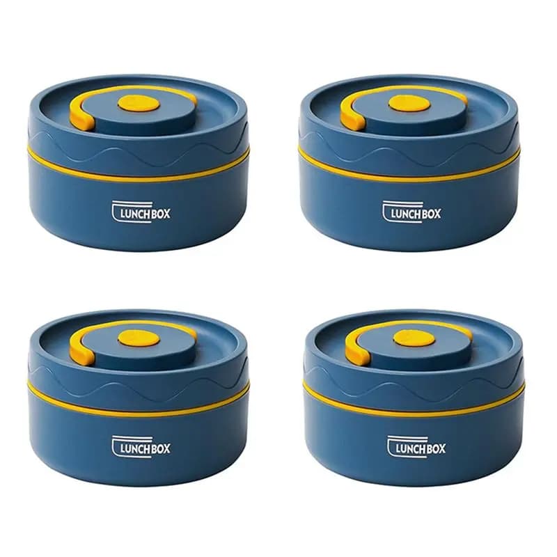 A53Q-4X Food Lunch Container,Stainless Steel Lunch Container Portable Bento Box Food Container Blue A