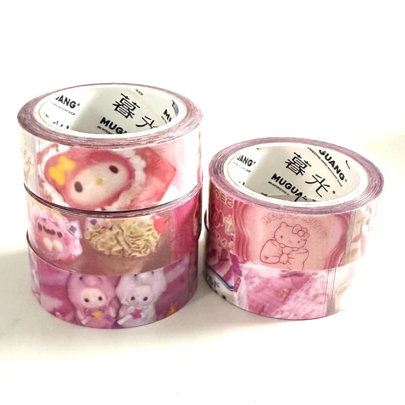 5 pezzi di adesivi Hello Kitty rosa fantasia giapponese adatti per telefoni notebook adesivi con nastro angelo melodia regali di compleanno