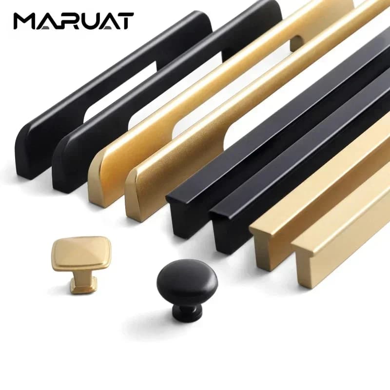 Maniglie per mobili da cucina invisibili lunghe 500mm armadi moderni in lega di alluminio maniglie per mobili con pomello per cassetti nero opaco