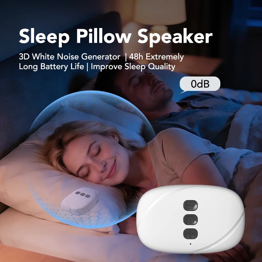 Mini altoparlante da cuscino a conduzione ossea per il sonno, altoparlante portatile con rumore bianco per dormire