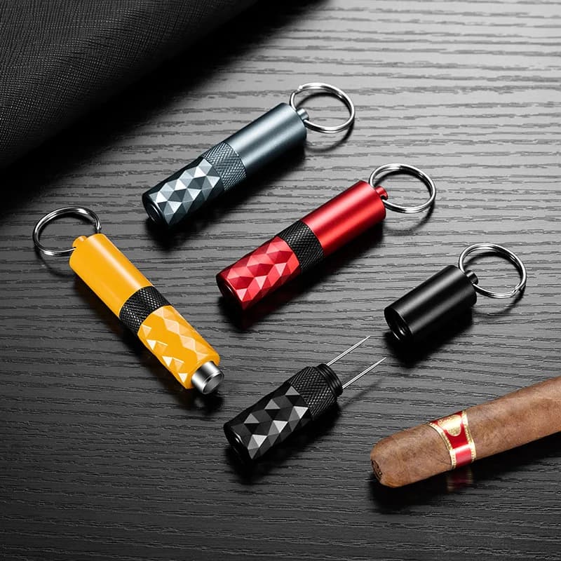 Cigar Drill 2-in-1 Needle Stand Brick Integrated Convenient Portable Cigar Punch Cutter Sharp Cigar Pass Enhancer Wen Gifts Box