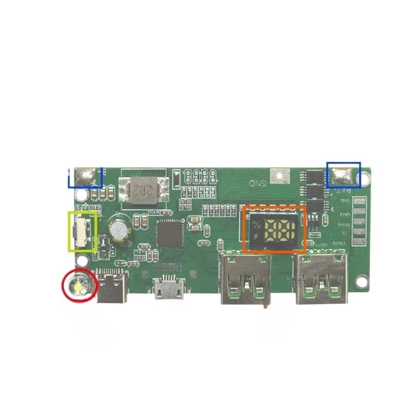 For 65W mobile power bidirectional fast charging module, power bank circuit board lithium battery lithium iron phosphate PD3.0