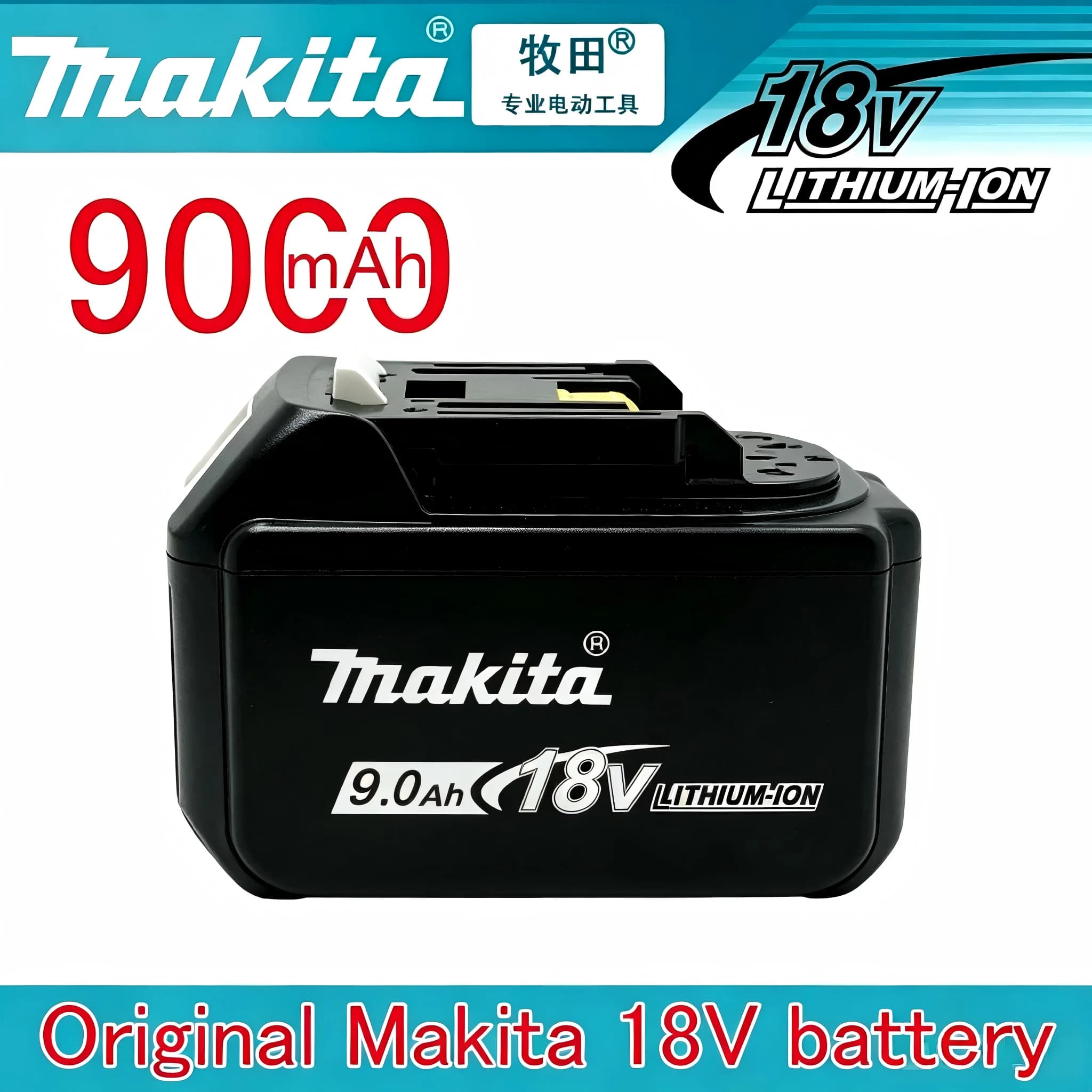 Original Lithium Battery Makita BL1860B 18V 6.0Ah 9.0Ah Long-Term Electric Scissors for Gardening and Fai-da- ♪