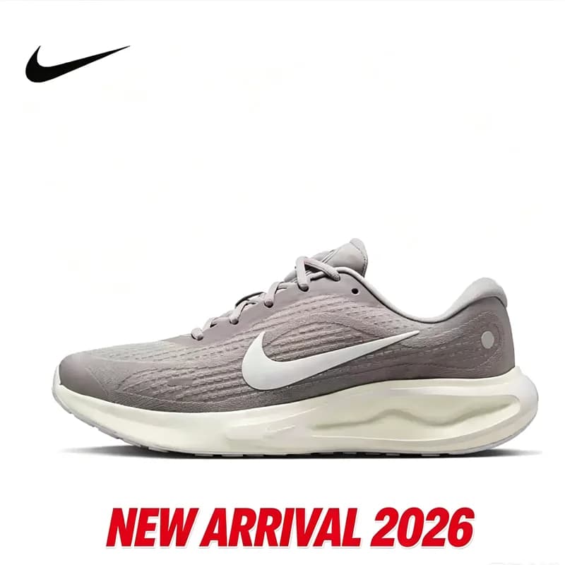 Nike FN0228-012 2026 New Mens Running Shoes Grey Beige Mesh Superior Cushion Non Slip Rubber Sports Sneakers