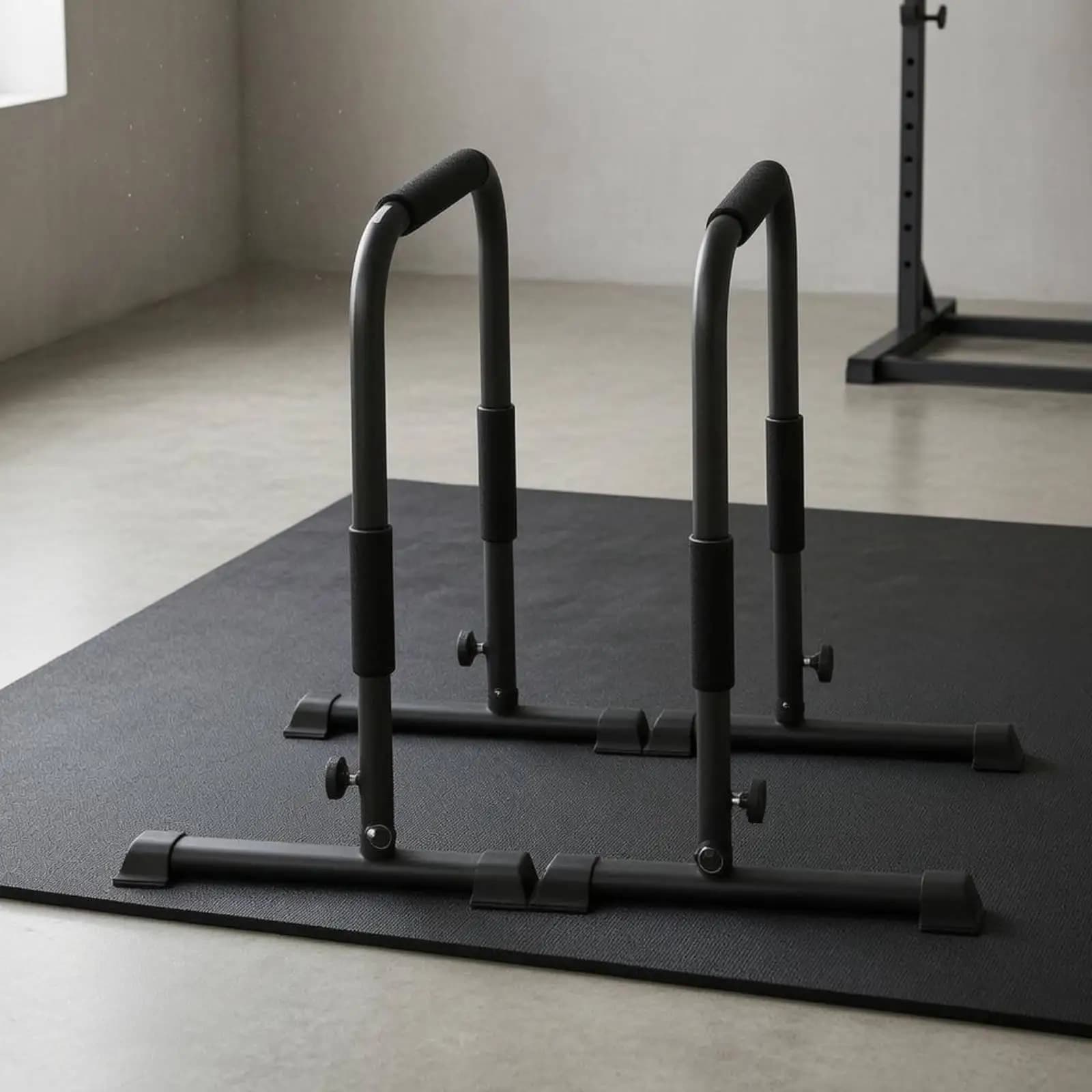 Adjustable Pull Up Bar Tower Steel Dip Stand Home Gym Equipment Padded Handle Bodyweight Rack for Upper Body Core Exercise